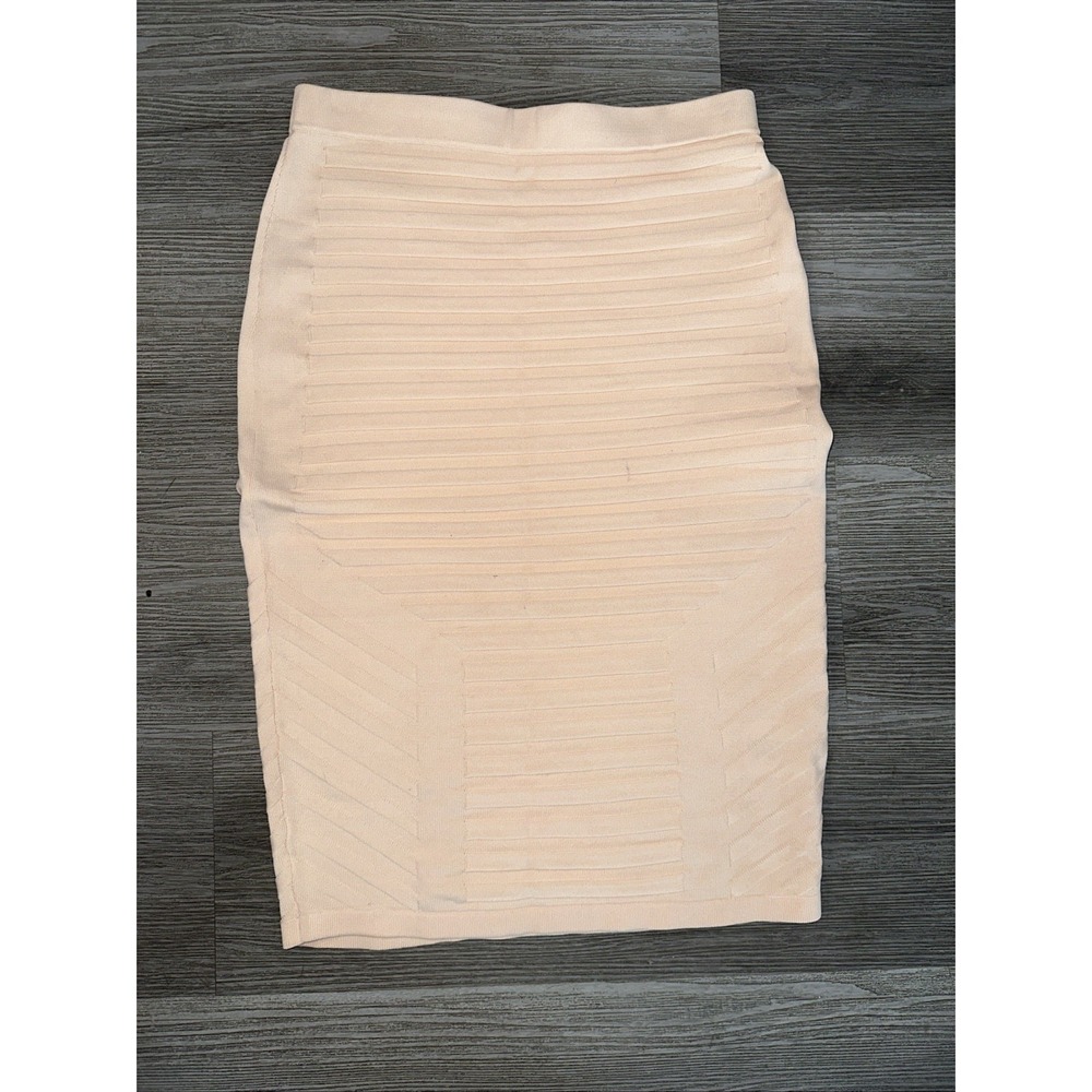 Jonathan Simkhai Ivory Bandage Knit Pencil Skirt Textured Bodycon Pull-On Size M